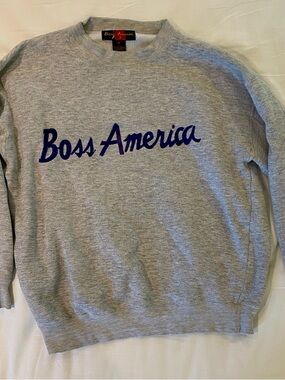 Men's Grey Crewneck Sweatshirt with Navy Script